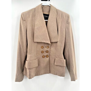 Brookovers Jaunty Juniors Womens Boise Peacoat Beige Heathered Wool Vintage XS